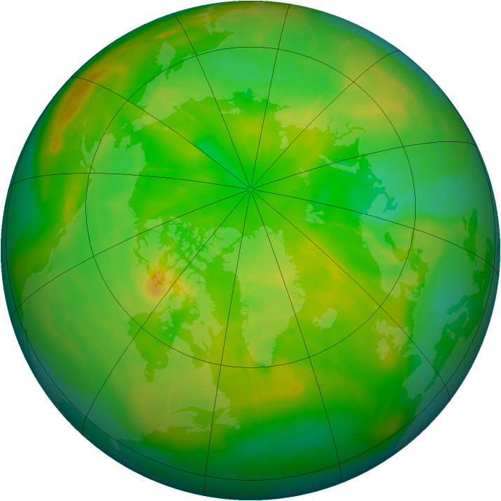 Arctic ozone map for 15 June 2009